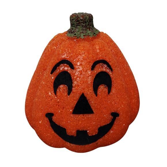 Vintage Seasons Melted Plastic Popcorn Jack O Lantern Light Up Pumpkins Lot Of 3 - Picture 2 of 16